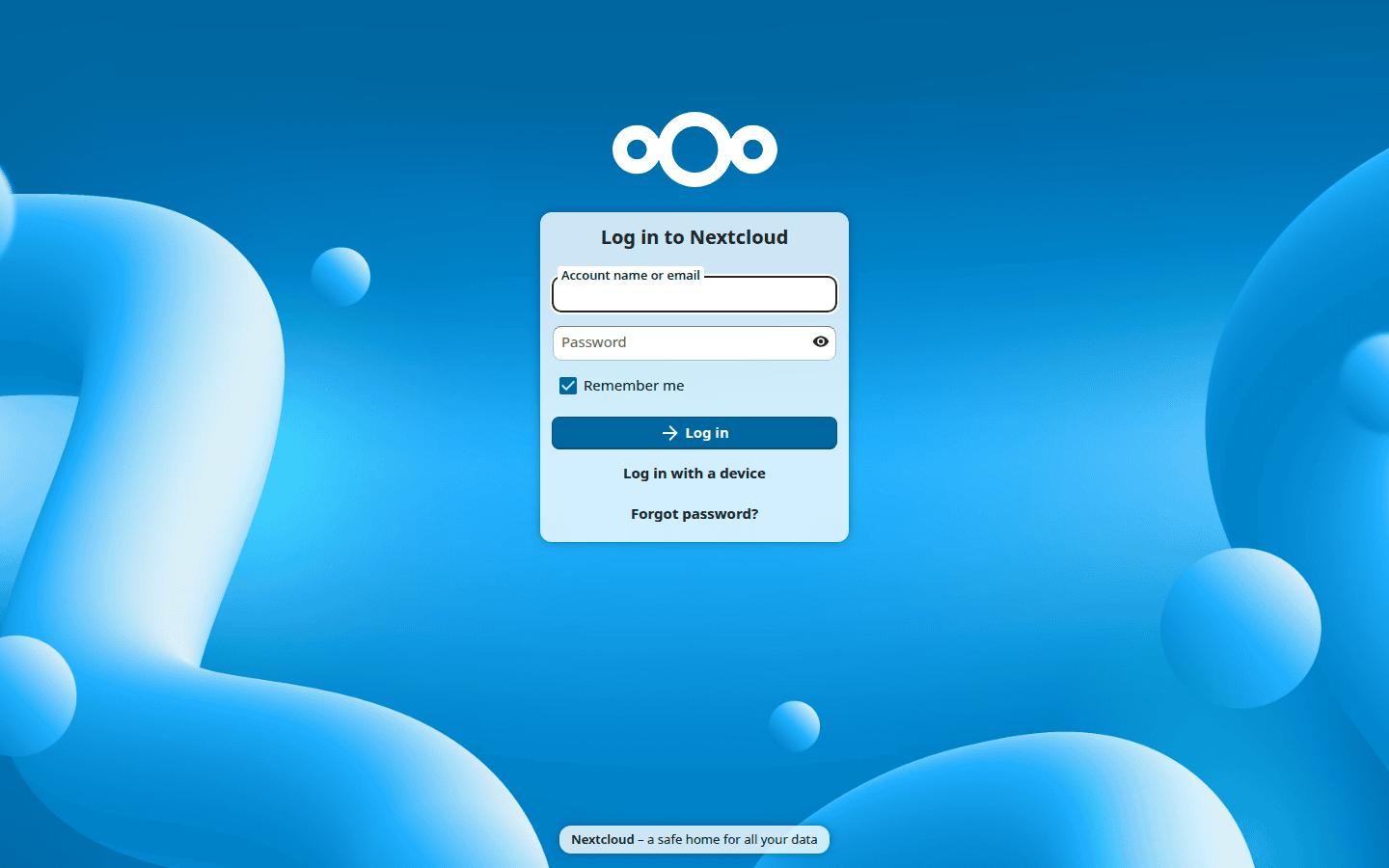 Nextcloud login screen.